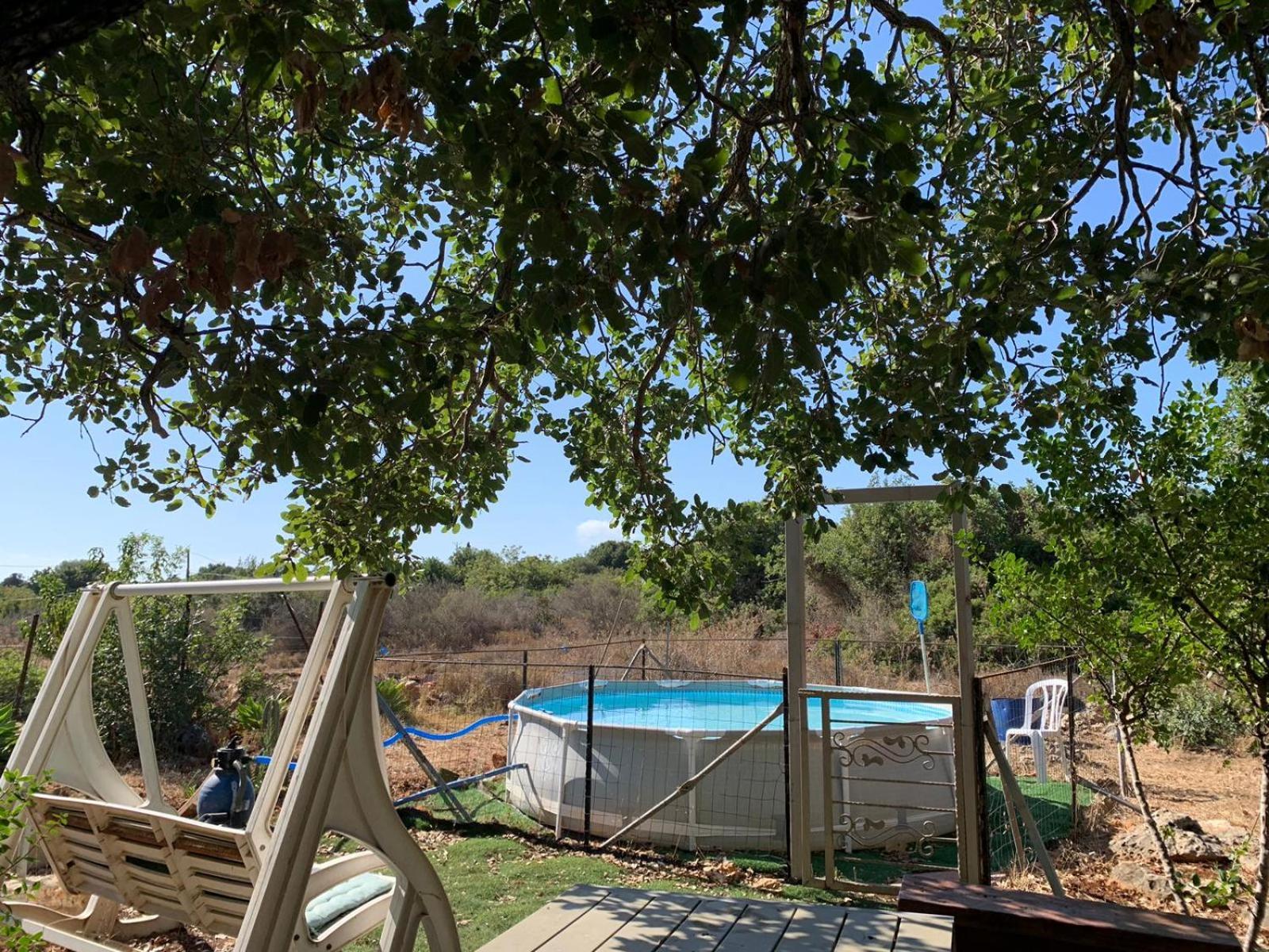בקתת עץ בחורש במנות - דום גיאודזי - Wooden Cabin In Manot Buitenkant foto